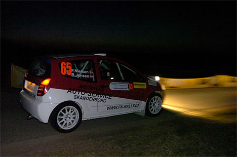 Frank Nielsen og Børge Jensen skulle også kæmpe med mørke under årets første DM-rally